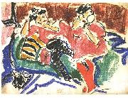 Two women at a couch Ernst Ludwig Kirchner